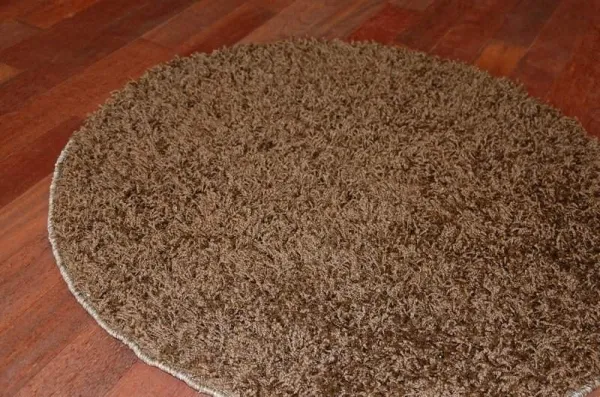 Dywany Lusczow Okrúhly koberec SHAGGY Hiza 5cm hnedý, veľkosť kruh 150