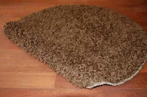 Dywany Lusczow Okrúhly koberec SHAGGY Hiza 5cm hnedý, veľkosť kruh 150