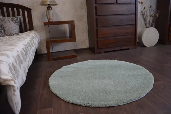 Dywany Lusczow Okrúhly koberec SHAGGY MICRO zelený, veľkosť kruh 80