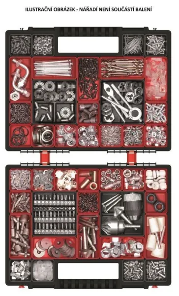 Prosperplast Organizér ZERGOB DUO 39,9 x 30,3 x 10 cm černo-červený