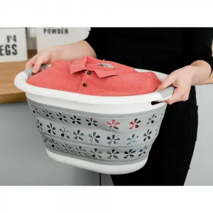 Oválna skladacia misa 50 x 37 cm bielo-sivá OVAL COMPACT 25L