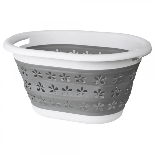 Oválna skladacia misa 50 x 37 cm bielo-sivá OVAL COMPACT 25L