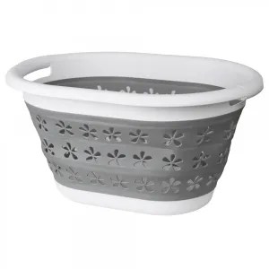 Oválna skladacia misa 50 x 37 cm bielo-sivá OVAL COMPACT 25L