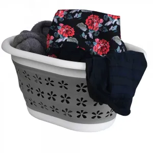 Oválna skladacia misa 50 x 37 cm bielo-sivá OVAL COMPACT 25L