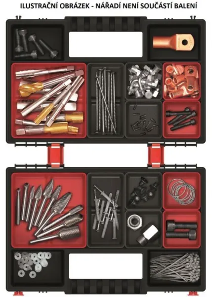Prosperplast Organizér ZERGOB DUO 28,7 x 18,6 x 10 cm černo-červený