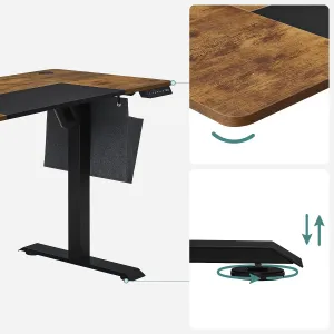 SONGMICS Písací stôl Vasagle Foral elektricky nastaviteľný 140 cm hnedý