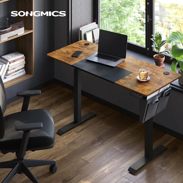 SONGMICS Písací stôl Vasagle Foral elektricky nastaviteľný 140 cm hnedý