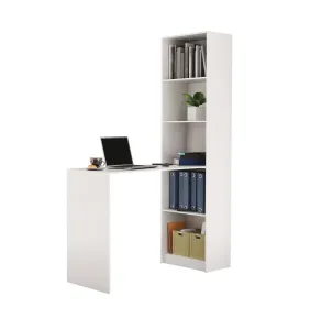TP Living Písací stôl s regálom Velu ľavý/pravý biely