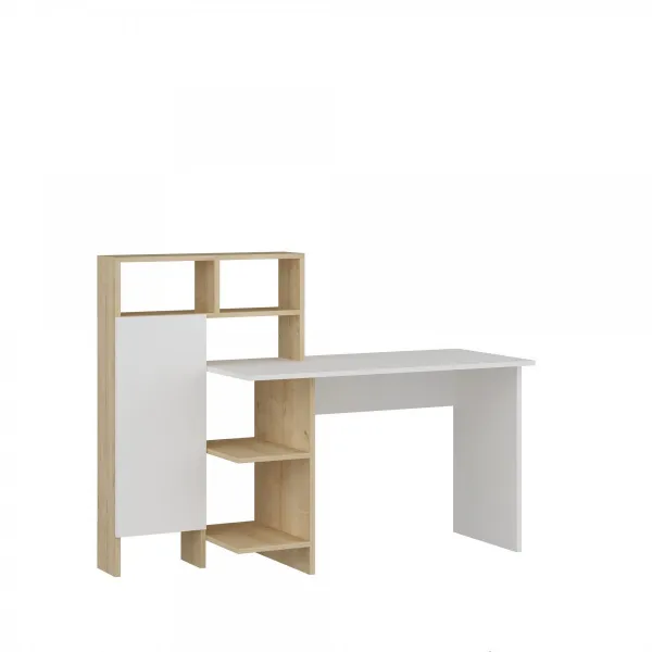 Písací stôl Bugra - White, Oak