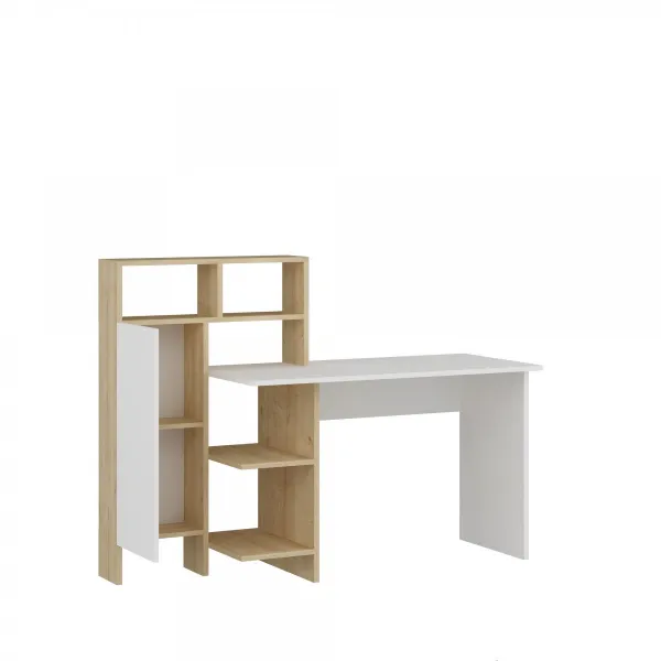 Písací stôl Bugra - White, Oak
