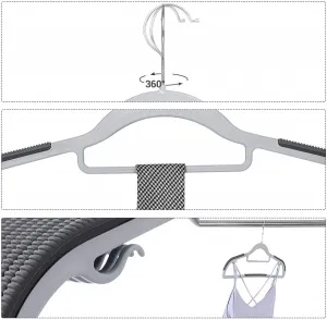 SONGMICS Vešiaky na šaty sivé 42 cm 30 ks