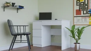TP Living Písací stôl Mijas ľavý biely matný