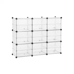 SONGMICS Plastová variabilná polica 9 boxov 123 x 93 x 31 cm