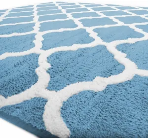 Tutumi Plyšový koberec Clover Baroc modrý, velikost 140x200