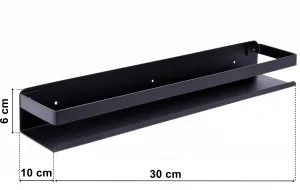 Loftová kúpeľňová polička Megara 30 cm čierna
