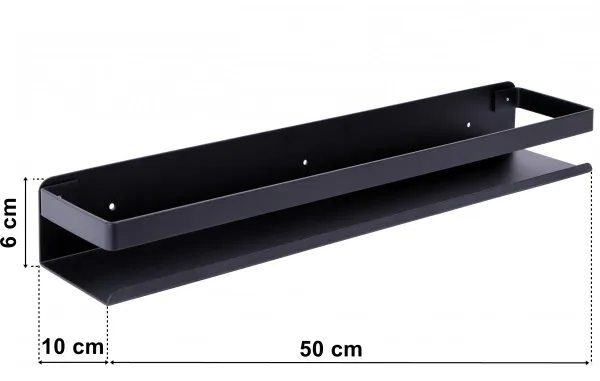 Kúpeľňová polička Megara Loft 50 cm čierna
