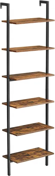 VASAGLE Regál na knihy 60x30x204,8cm čiernohnedý