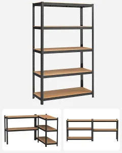 SONGMICS Policový regál Collin 200 cm čierny