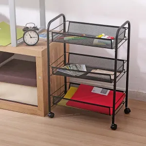 Regály na kolieskach 3 úrovne Halsen čierne