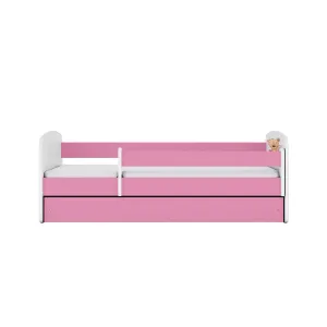 Kocot kids Posteľ Babydreams medvedík ružová, varianta 80x180, se šuplíky, s matrací