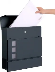 SONGMICS Poštová schránka moderná antracitová