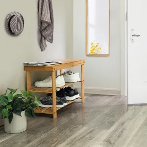 SONGMICS Bambusový botník 3 police prírodný 70x45 cm