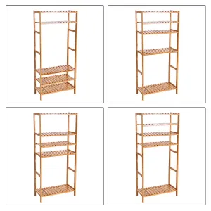 SONGMICS Bambusový regál 5 políc prírodný 60x130 cm