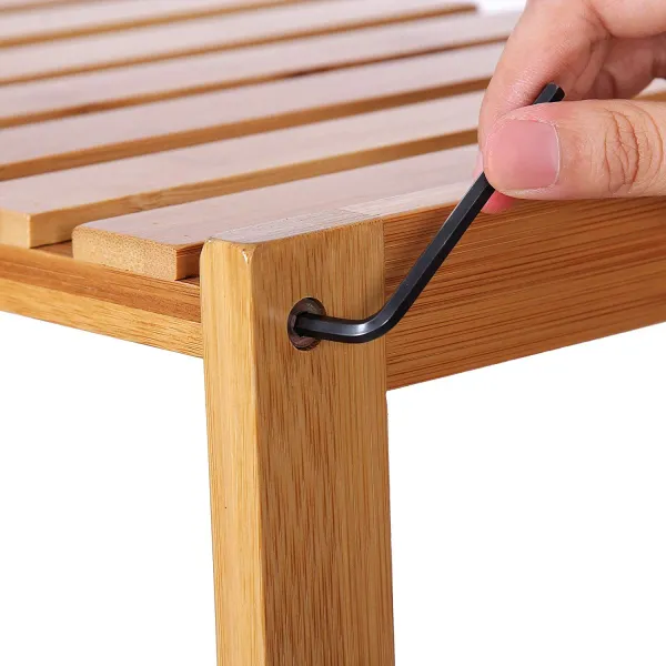 SONGMICS Bambusový regál 5 políc prírodný 60x130 cm