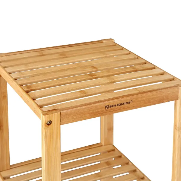 SONGMICS Bambusový regál 5 políc prírodný 33x146 cm
