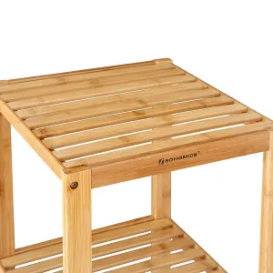 SONGMICS Bambusový regál 5 políc prírodný 33x146 cm