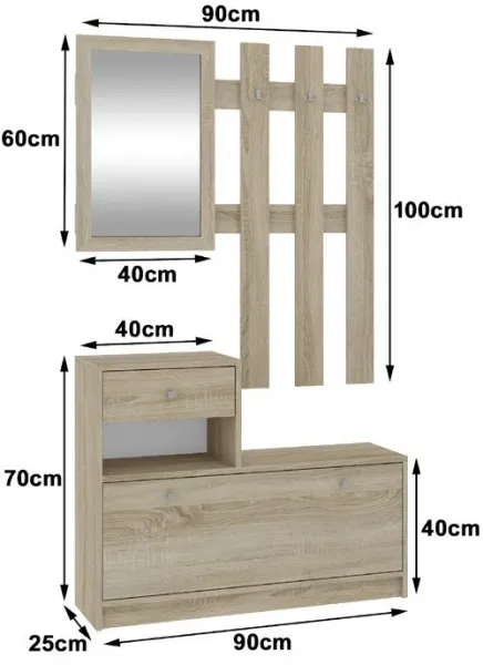 Ak furniture Predsieňová stena Bole dub sonoma