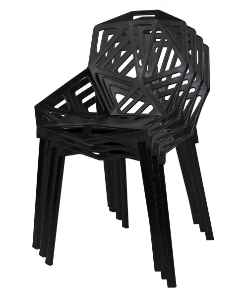 Ažurové kreslo moderné VECTOR čierne