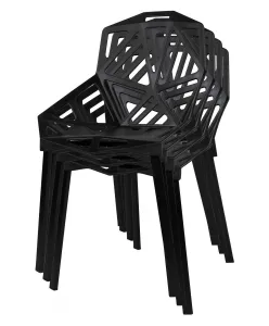 Ažurové kreslo moderné VECTOR čierne