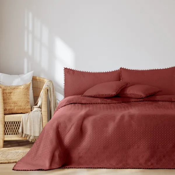 Prikrývka na posteľ AmeliaHome Meadore IV ružová, veľkosť 240x260