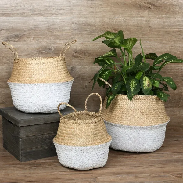 Tutumi Prírodný košík BOHO I bielo-hnedý