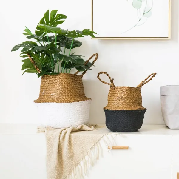 Tutumi Prírodný košík BOHO I bielo-hnedý