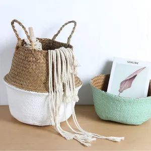 Tutumi Prírodný košík BOHO I bielo-hnedý