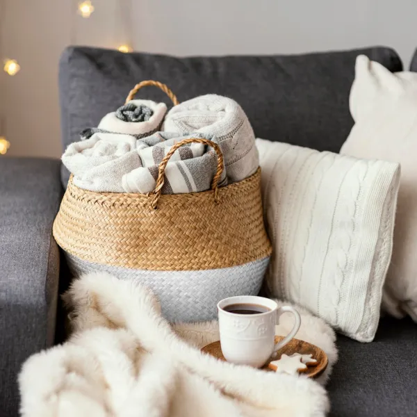 Tutumi Prírodný košík BOHO I bielo-hnedý