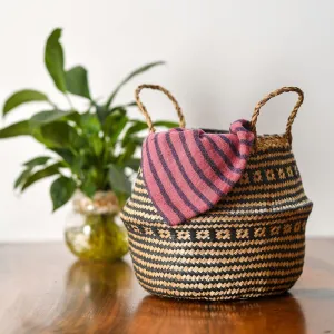 Tutumi Prírodný košík BOHO I hnedo - čierny