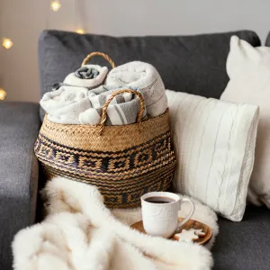 Tutumi Prírodný košík BOHO I hnedo - čierny