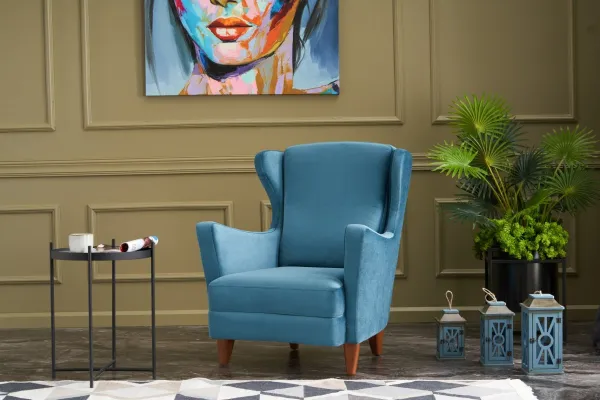 Kreslo ušiak Lola Berjer - Turquoise