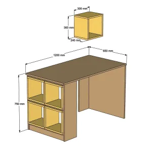 Písací stôl Box - Walnut, White