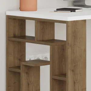 Písací stôl Maze - White, Dark Oak