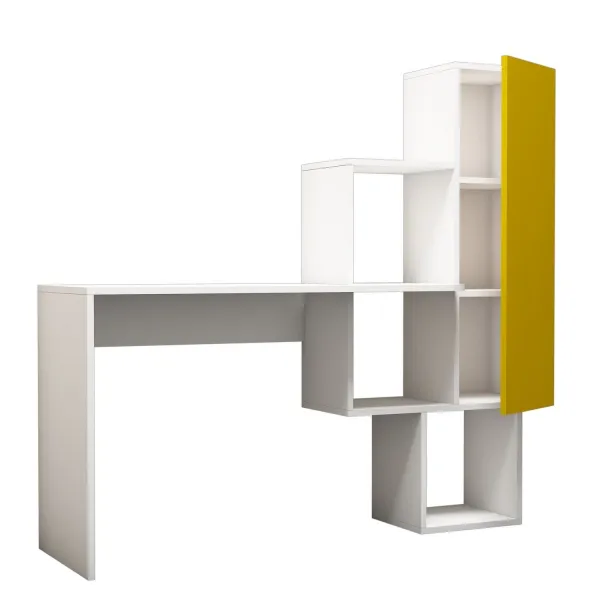 Písací stôl Açelya - White, Yellow