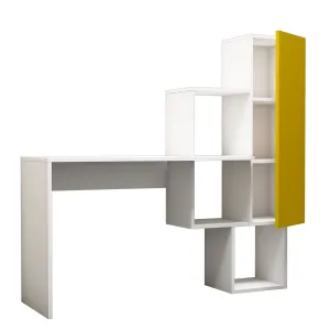 Písací stôl Açelya - White, Yellow