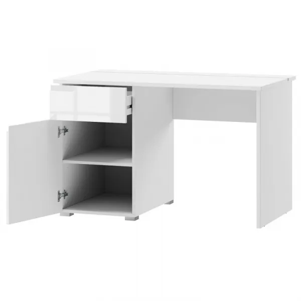 Szynaka Písací stôl Selene 120 cm biely lesk/mat