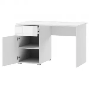 Szynaka Písací stôl Selene 120 cm biely lesk/mat