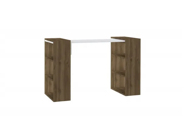 Písací stôl Handy - Walnut, White