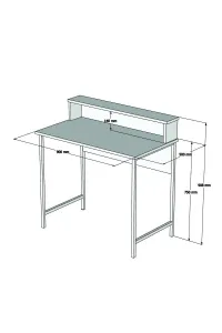 Písací stôl Uso - Walnut, Black