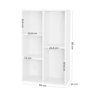 SONGMICS Policový regál biely 50x80 cm